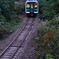 遠くに去り行く列車！
