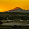羽田の夕日と富士山と