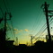 Silhouette of town