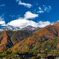 中央アルプスと紅葉の山々