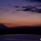 湖の夕景