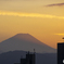 夕焼けと富士山