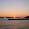 港の夕日