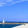 夏日の堤防