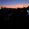 夕日に向って
