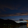 月と夕日と大鳥居