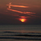千里浜の夕陽