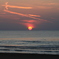 千里浜の夕陽