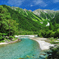 清流と穂高連峰