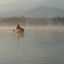 朝霧富士と釣り人