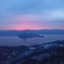 日の出の洞爺湖風景です。