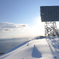 雪山と反射板