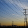 Steel towers in sunset