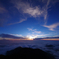 笠ヶ岳山頂から白山方面の夕暮れ