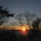 湖畔の夕日