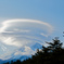 お見送りの富士山