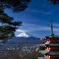 富士浅間神社 富士山と忠霊塔