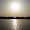 湖上の朝日