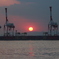 キリンと夕日