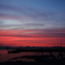 真っ赤に染める夕日
