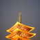浅草寺にて。もうすっかり暗い時間