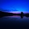 水田に写る夕暮れ