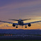 Landing in the sunset
