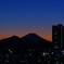 シルエット　富士山