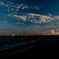 夕陽と影