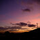 花火前の夕日