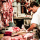 Open air meat market in Hong Kong
