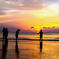 千里浜の夕焼け　秋