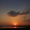 印旛沼・夕景　- つるべ落とし -