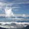 雲の隙間から富士山。