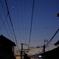 三日月と夕焼け