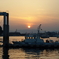 夕暮れと保安船