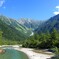 河童橋から穂高連峰を望む