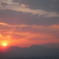 浅間山と妙義山の夕日