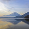 朝焼けの富士山