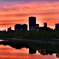 大阪城からの夕焼け