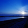 the evening sun