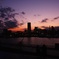 夕日を見送る