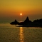 出羽二見：夕陽