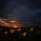 夕日とひまわり