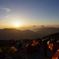 南岳小屋テント場の夕暮れ