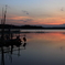 印旛沼・夕景　- ボサ網のある光景 -
