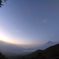 朝日・月・そして富士山