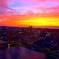 万代橋と夕焼け