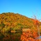 山と紅葉とさっぽろ湖と