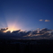 博多駅から見た夕陽